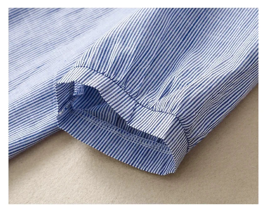 Embroidered Three Quarter Sleeve Shirt, Cotton Linen - product image 10 - unknown