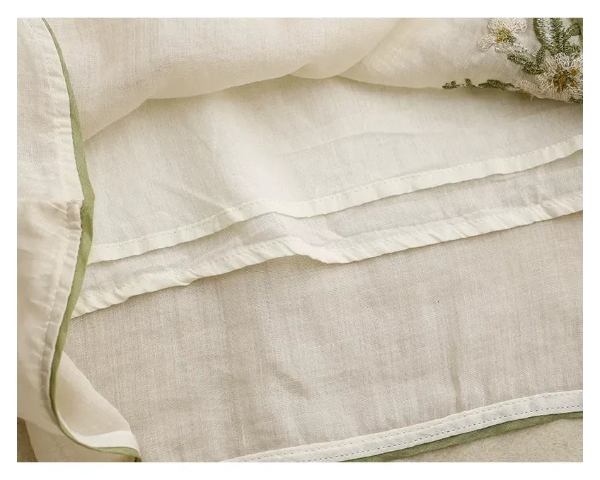 Embroidered Three Quarter Sleeve Shirt with Chinese-Style Placket - product image 8 - unknown