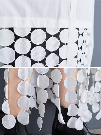 Vestido camisero informal con borlas y corte de disco para mujer