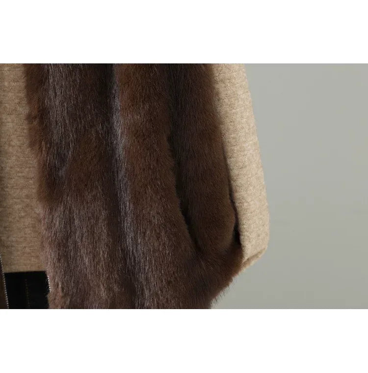 Faux Fur Stand Collar Zip Front Quilted Vest