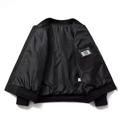 Feathered Wing Embroidered Casual Baseball Jacket