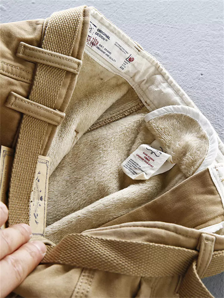 Fleece-Lined Men's Cargo Pants