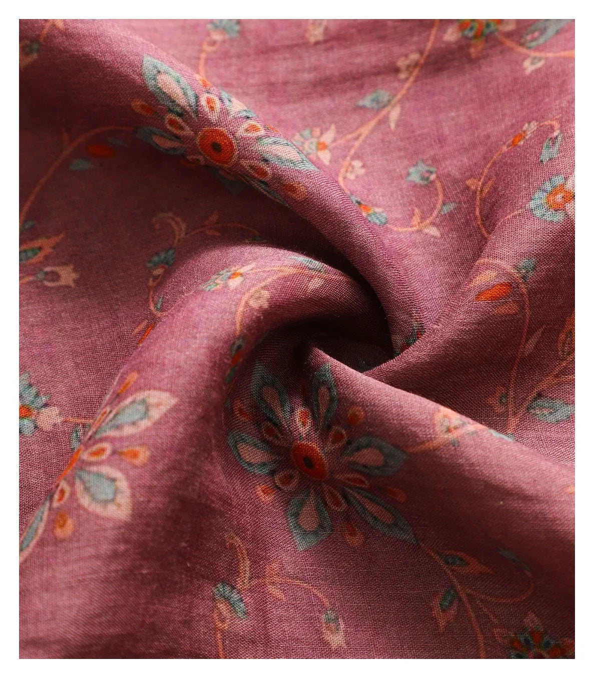 Floral Print Cotton Linen Half Sleeve Shirt - detail view