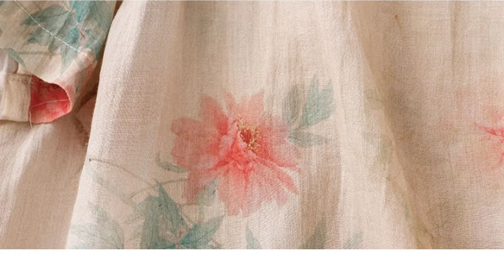 Floral Print Cotton Linen Three Quarter Sleeve Shirt - product image 8 - unknown