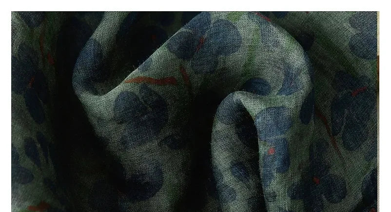 Floral Print Cotton Linen Three Quarter Sleeve Shirt - detail view
