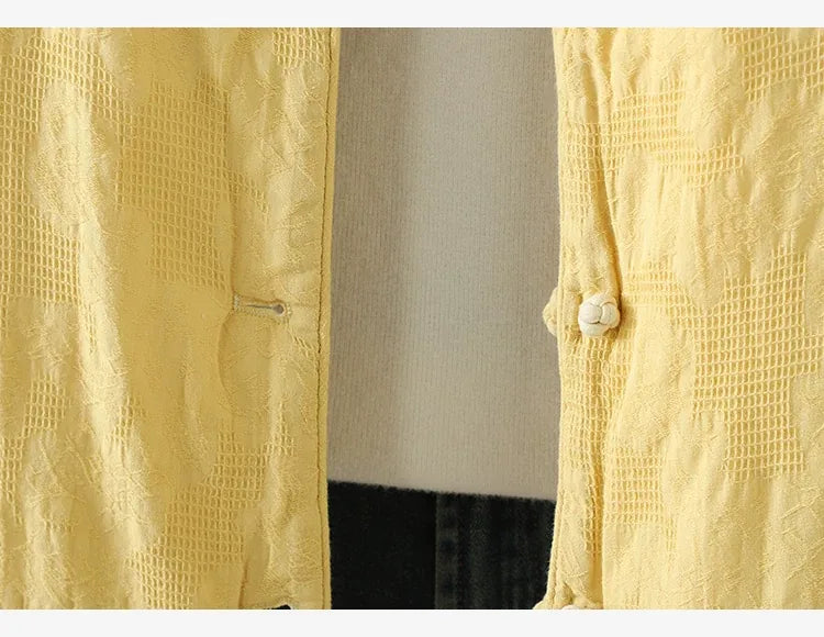 Floral Print Quilted Mandarin Collar Jacket