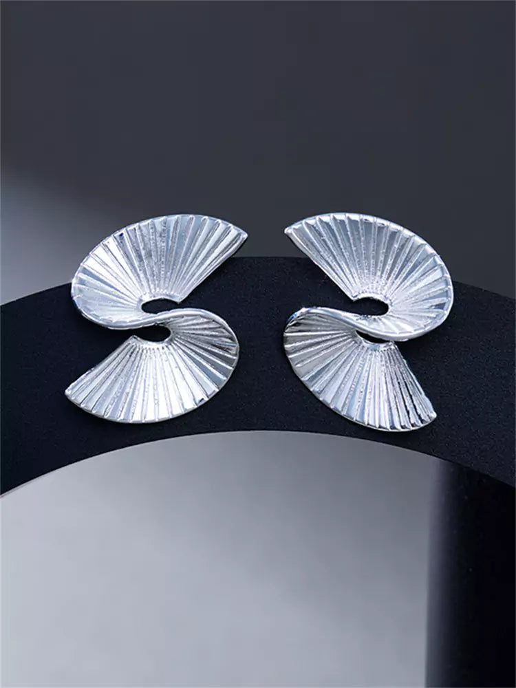 Pendientes de plata con diseño de origami francés único
