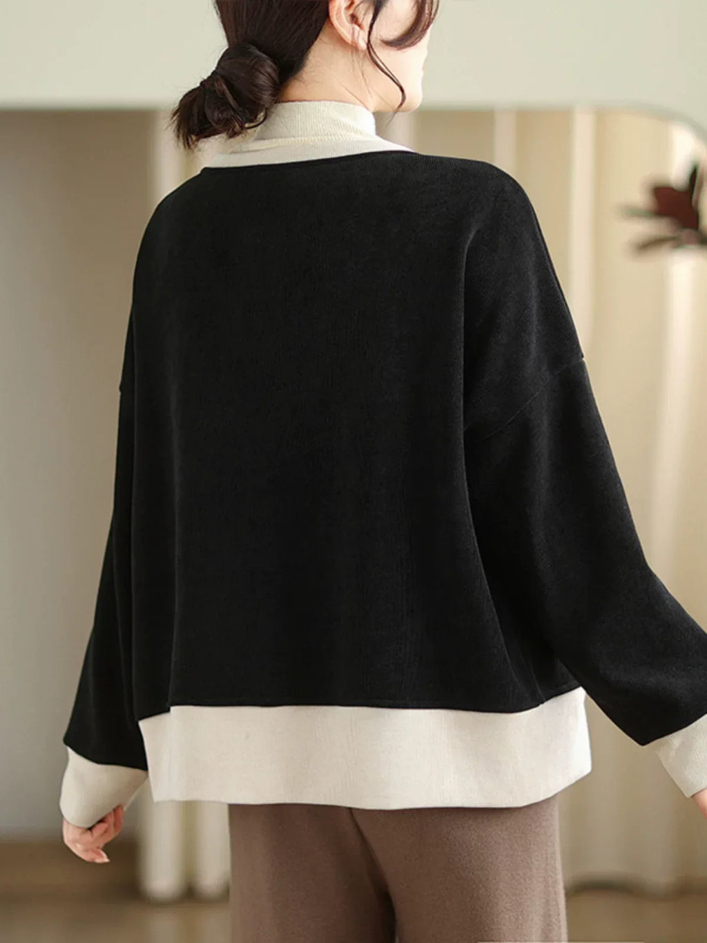Frog Button Contrast Trim Long Sleeve Knit Cardigan