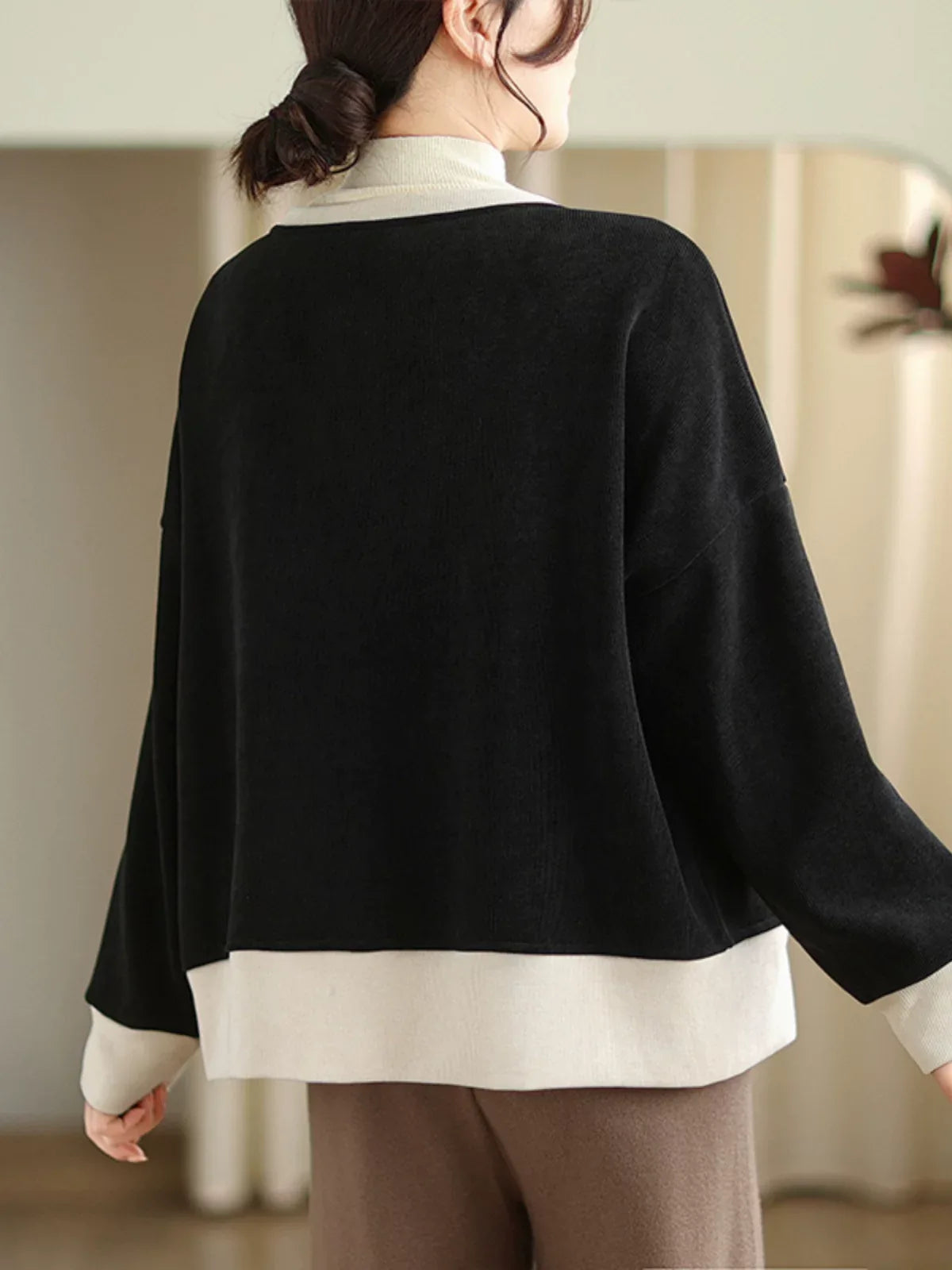 Frog Button Contrast Trim Long Sleeve Knit Cardigan
