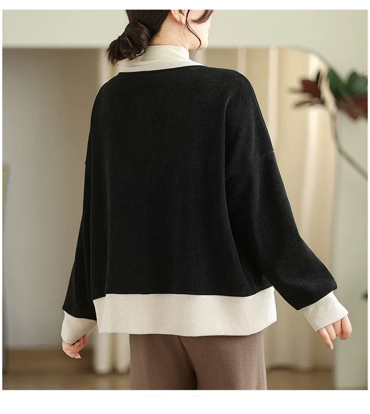 Frog Button Contrast Trim Long Sleeve Knit Cardigan