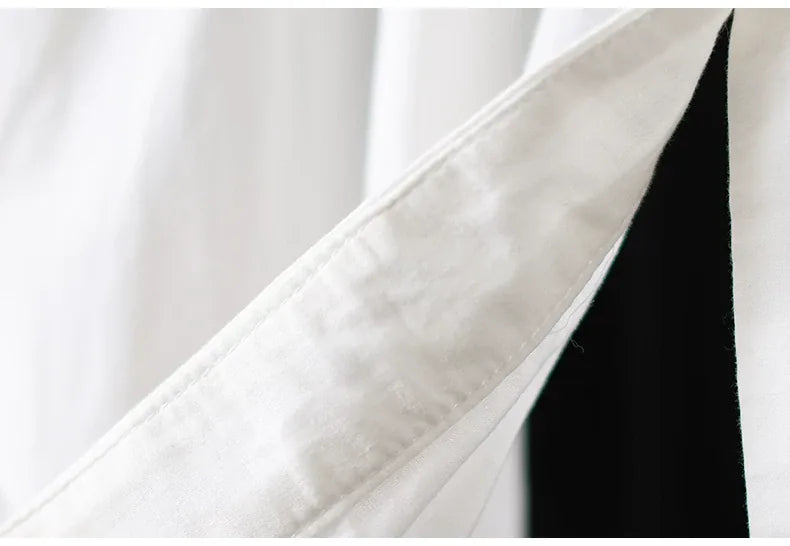 Frog Button Pleated V-Neck Long Sleeve Shirt