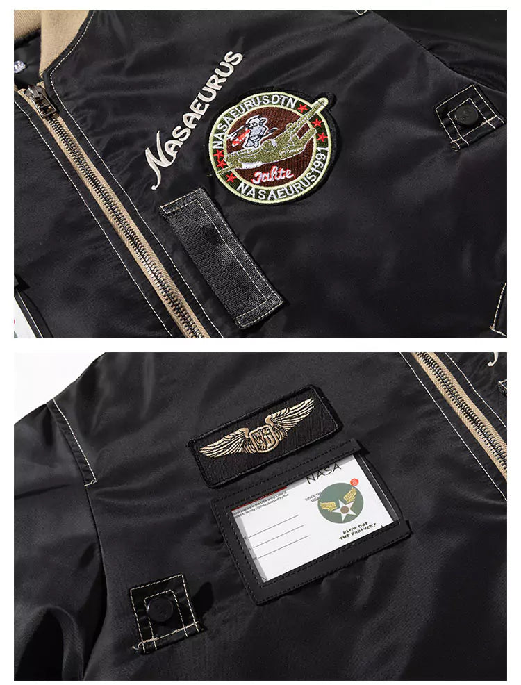 Funktionelle Streetwear-Baseballjacke mit Reißverschluss