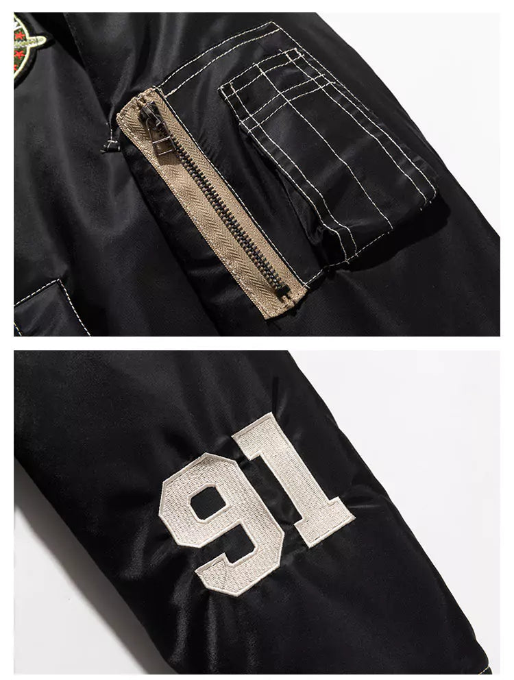 Funktionelle Streetwear-Baseballjacke mit Reißverschluss