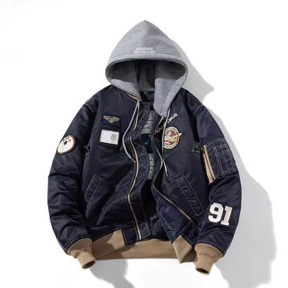 Functional Streetwear Zip-up Baseball Jacket