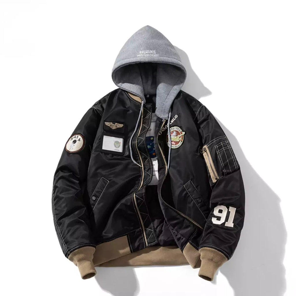 Funktionelle Streetwear-Baseballjacke mit Reißverschluss