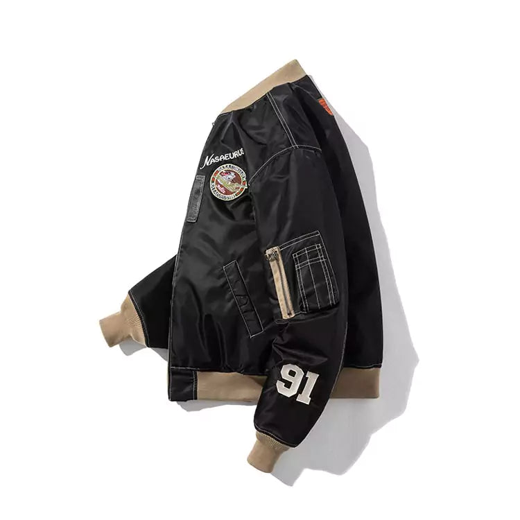 Funktionelle Streetwear-Baseballjacke mit Reißverschluss