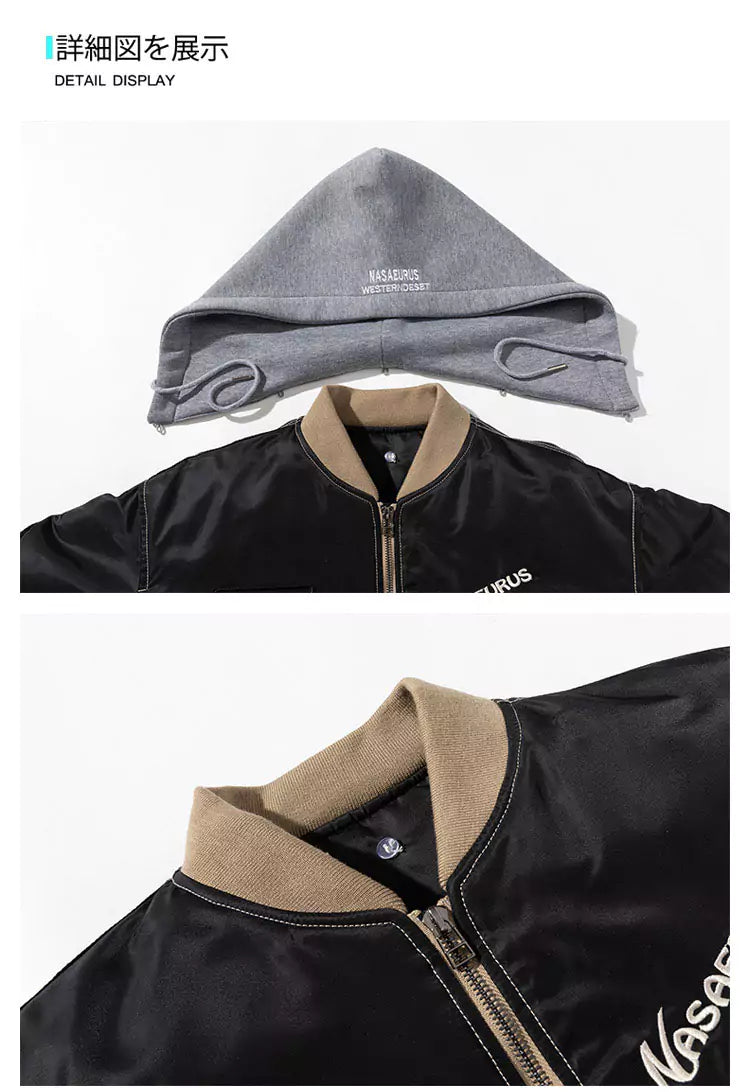 Funktionelle Streetwear-Baseballjacke mit Reißverschluss