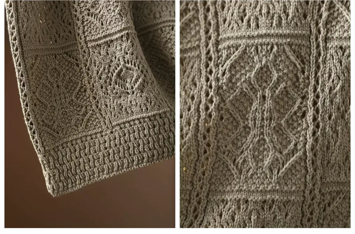 Geometric Diamond Knit Cotton Yarn Vest