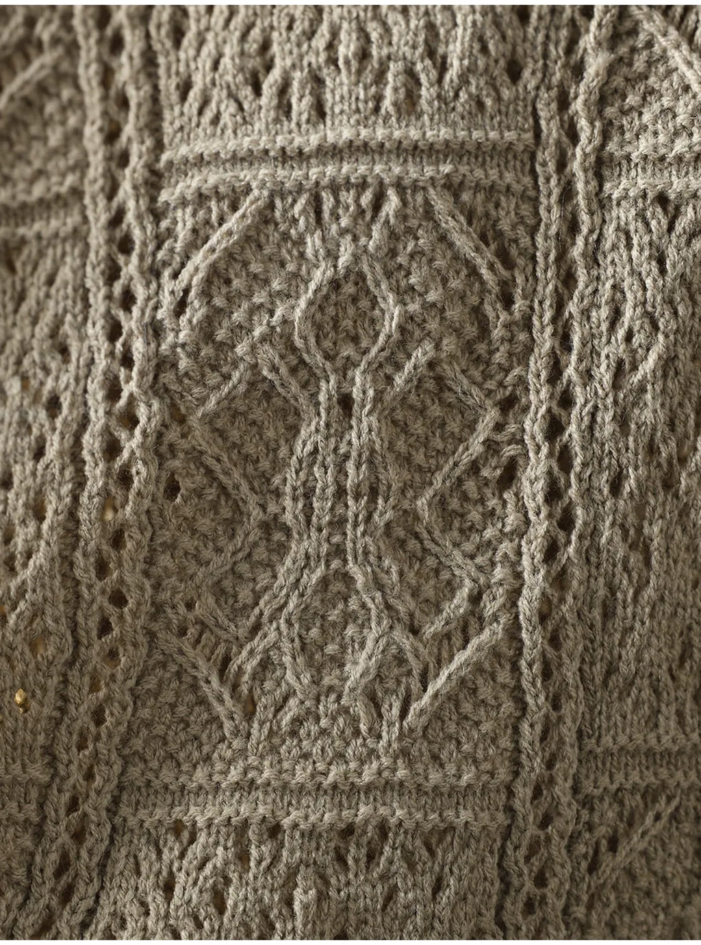 Geometric Diamond Knit Cotton Yarn Vest