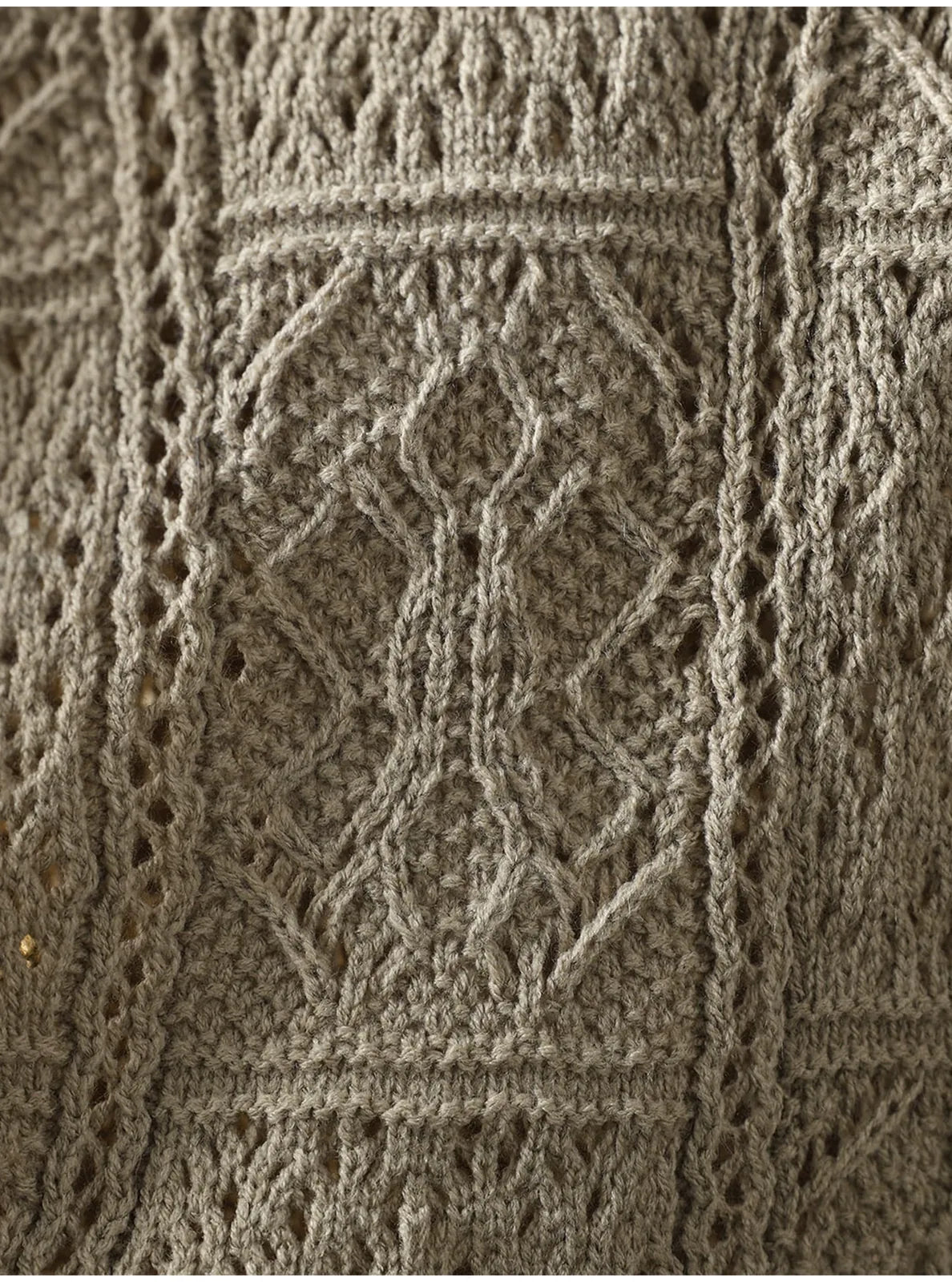 Geometric Diamond Knit Cotton Yarn Vest