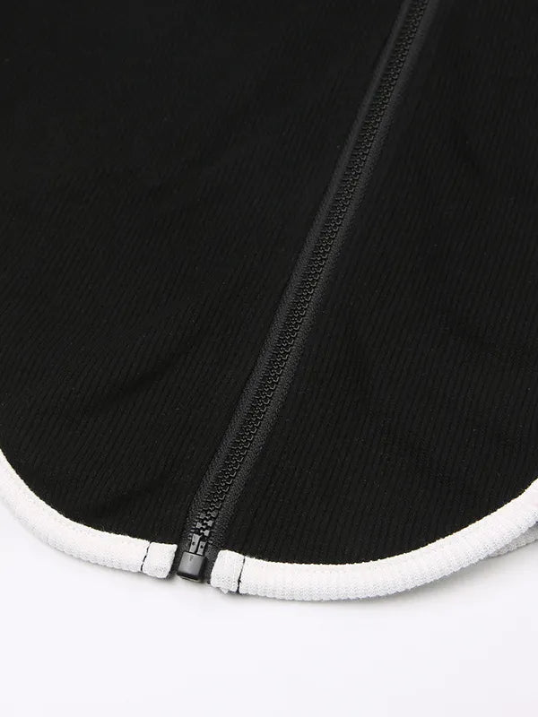 Gorpcore Contrast Asymmetric Long Sleeve Top