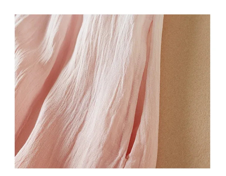 Gradient Dye Ramie Texture Empire Waist Midi Dress