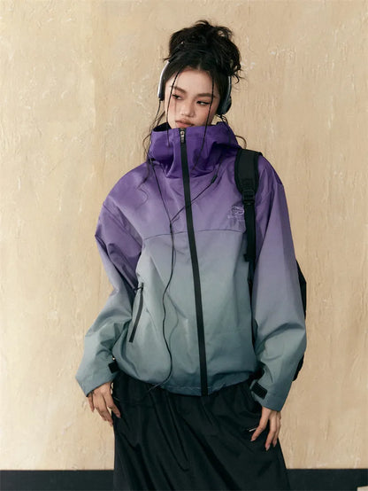 Farbverlauf-Frühlings-Outdoor-Kapuzenjacke