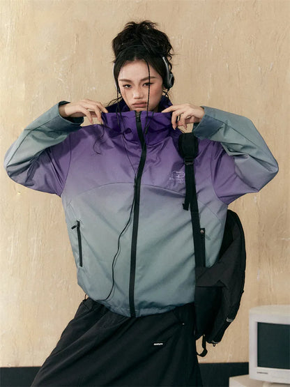 Farbverlauf-Frühlings-Outdoor-Kapuzenjacke