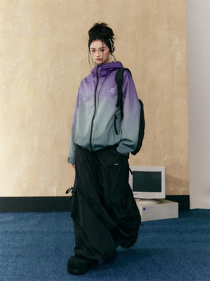 Farbverlauf-Frühlings-Outdoor-Kapuzenjacke