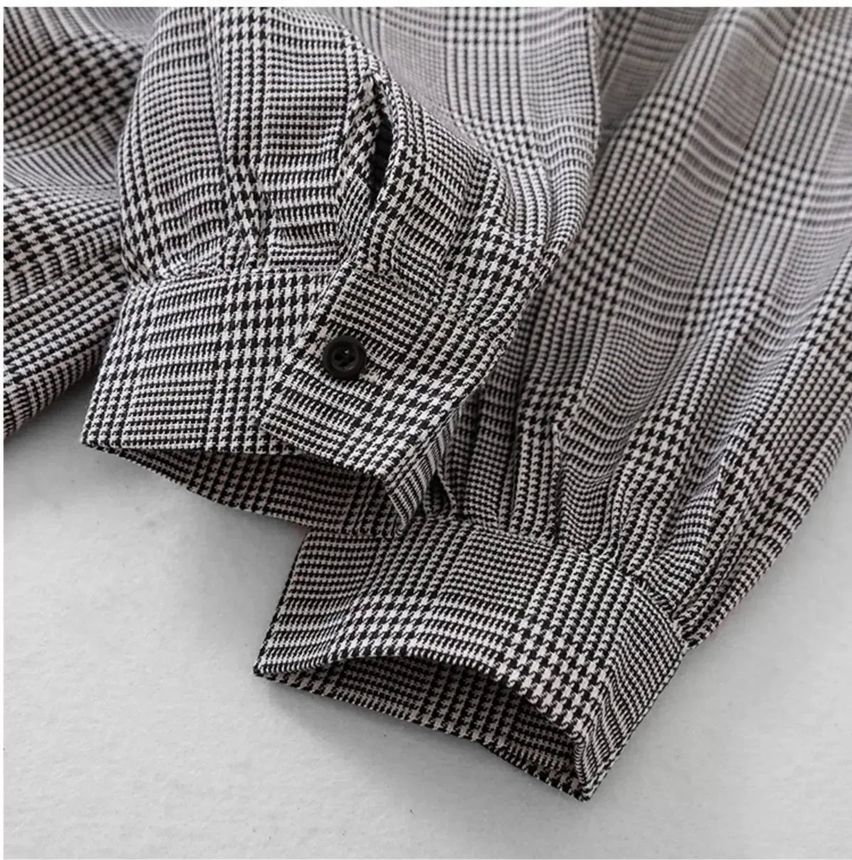 Grey Plaid Ruffled Collar Tie Belt A-Line Midi Dress