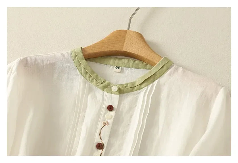 Half Sleeve Shirt with Contrast Trim and Front Buttons - product image 9 - unknown