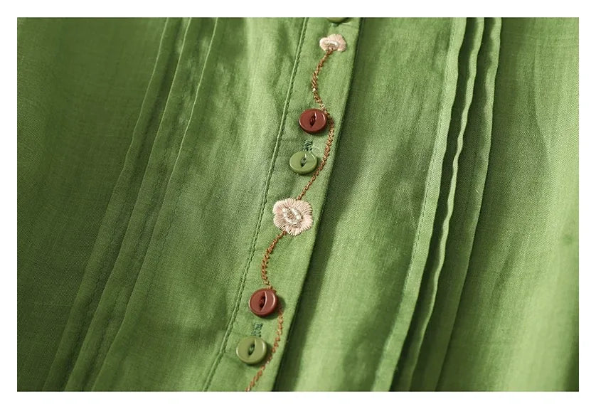 Half Sleeve Shirt with Contrast Trim and Front Buttons - detail view