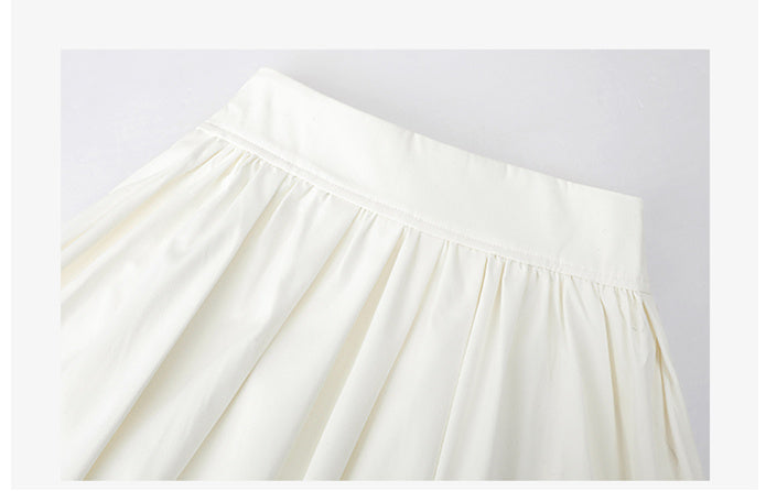 High Rise Retro White A-line Skirt