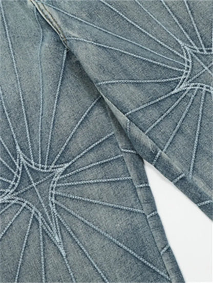 Pantalones vaqueros holgados, versátiles y casuales de estilo hip hop con bordados