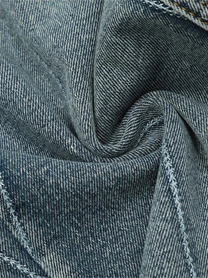 Lässige, vielseitige Hip-Hop-Jeans mit Stickerei und lockerem Schnitt
