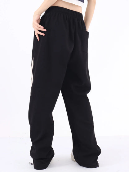 Hip Hop Contrast Baggy Track Sweatpants