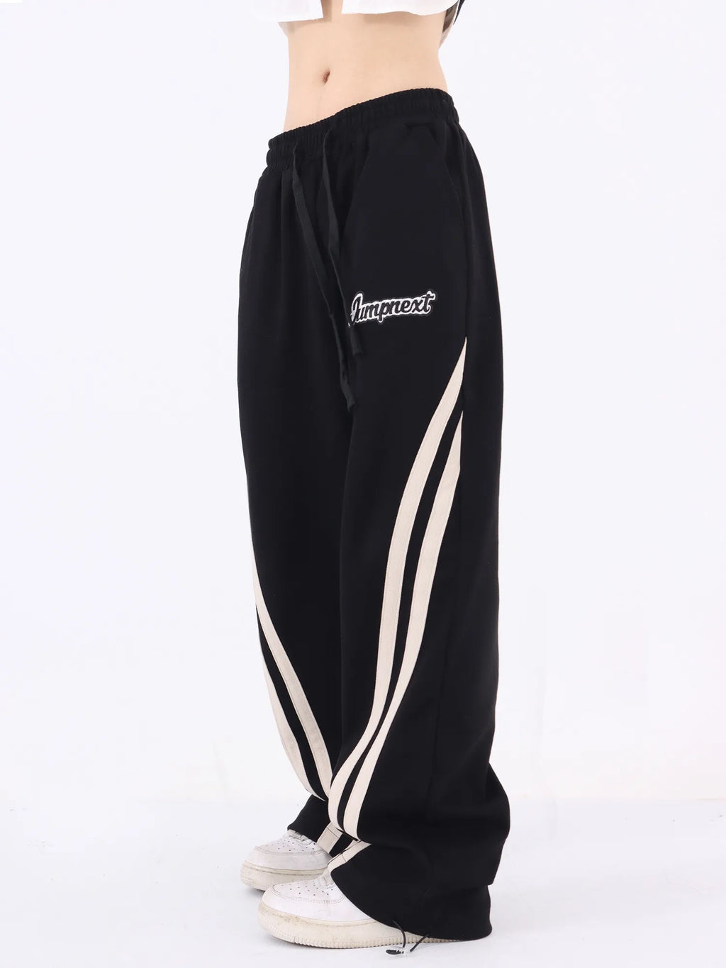 Hip Hop Contrast Baggy Track Sweatpants