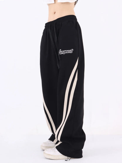 Hip Hop Contrast Baggy Track Sweatpants