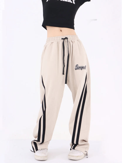 Hip Hop Contrast Baggy Track Sweatpants