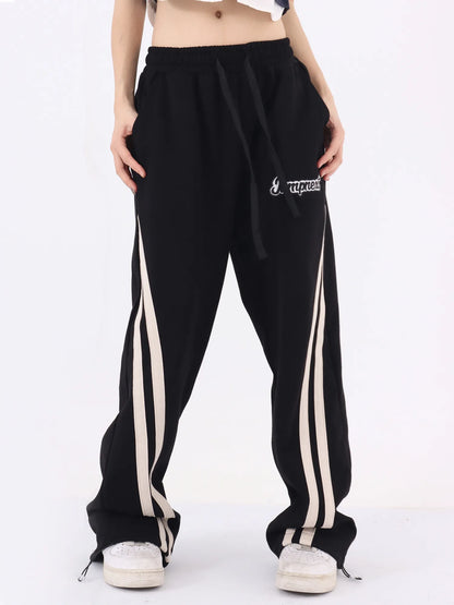 Hip Hop Contrast Baggy Track Sweatpants