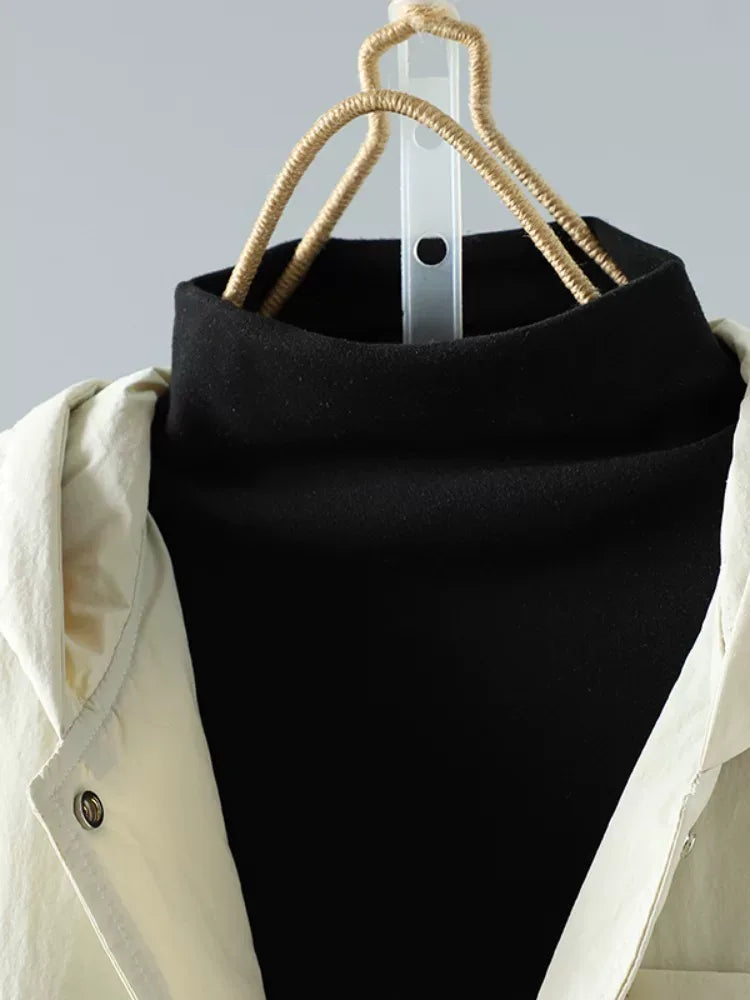 Hooded Padded Jacket with Snap Cuffs and Patch Pocket