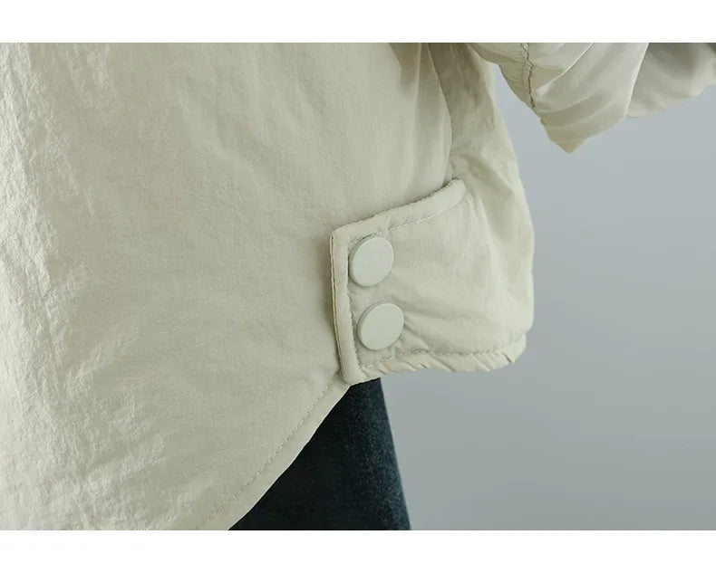 Hooded Padded Jacket with Snap Cuffs and Patch Pocket