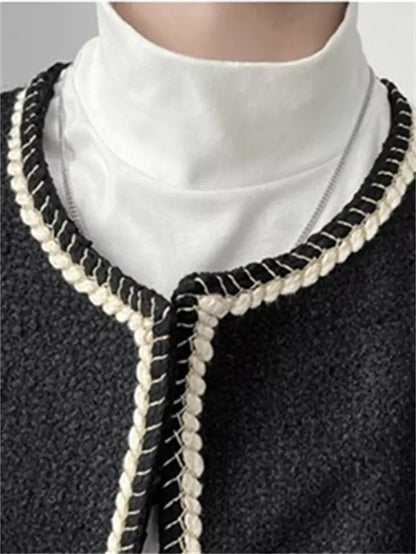 Chaqueta clásica de tweed a medida de estilo callejero coreano