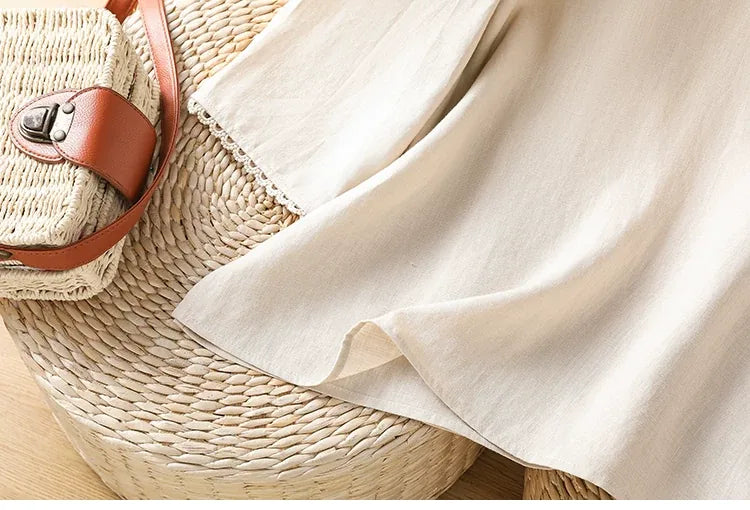 Lace Trim Asymmetrical Placket Three Quarter Sleeve Shirt