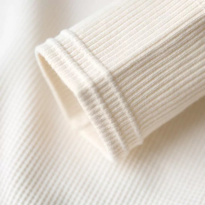 Langärmeliges, schweres Waffelstrick-Henley-T-Shirt