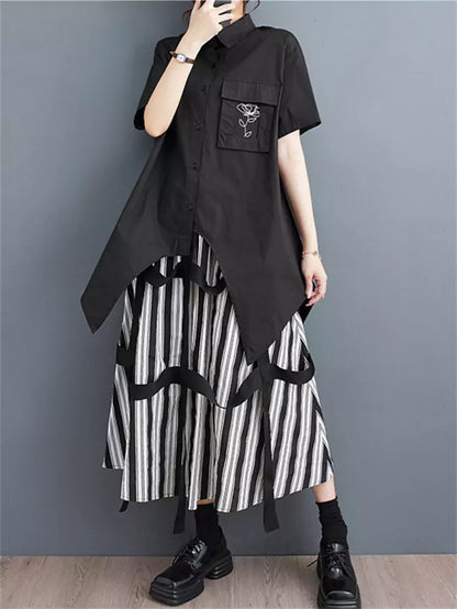 Lässiges, modisches Damen-Hemd mit asymmetrischer Tasche