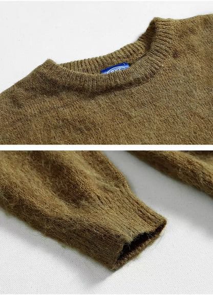 Locker geschnittener, weicher und kuscheliger Strickpullover mit Rundhalsausschnitt