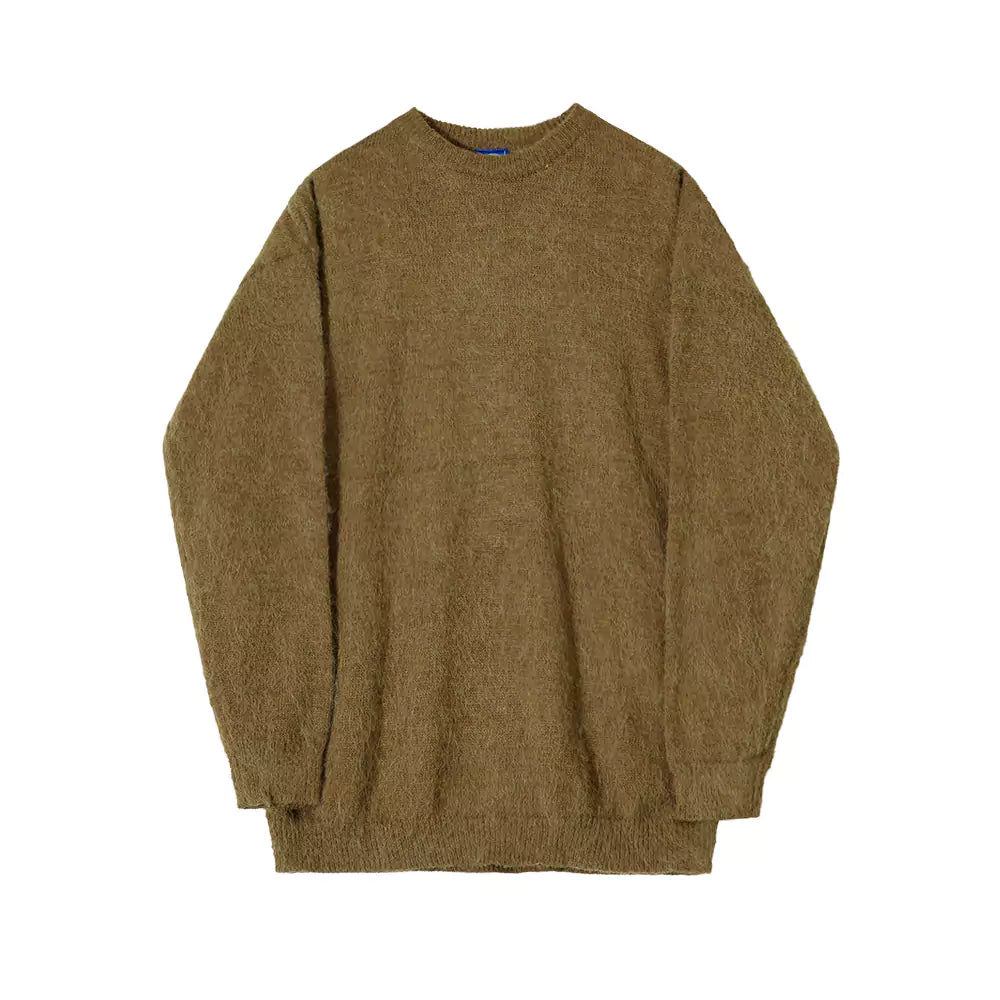 Locker geschnittener, weicher und kuscheliger Strickpullover mit Rundhalsausschnitt