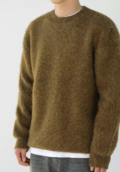 Locker geschnittener, weicher und kuscheliger Strickpullover mit Rundhalsausschnitt