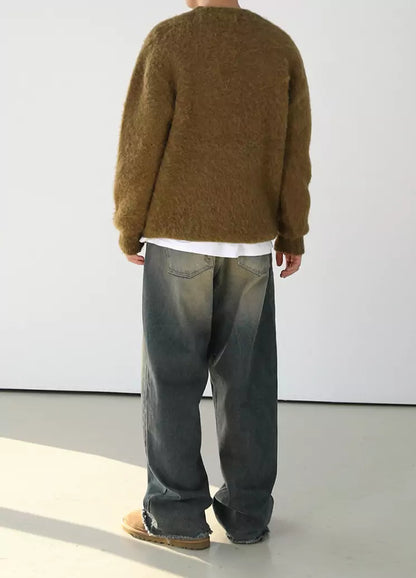 Locker geschnittener, weicher und kuscheliger Strickpullover mit Rundhalsausschnitt